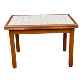 Table à manger ou cuisine style ferme bois massif et carreaux