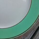 Set of flat plates mint green edge