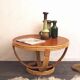 Vintage rattan coffee table with teak top