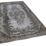 Handmade unique anatolian 1980s 164 cm x 286 cm grey carpet