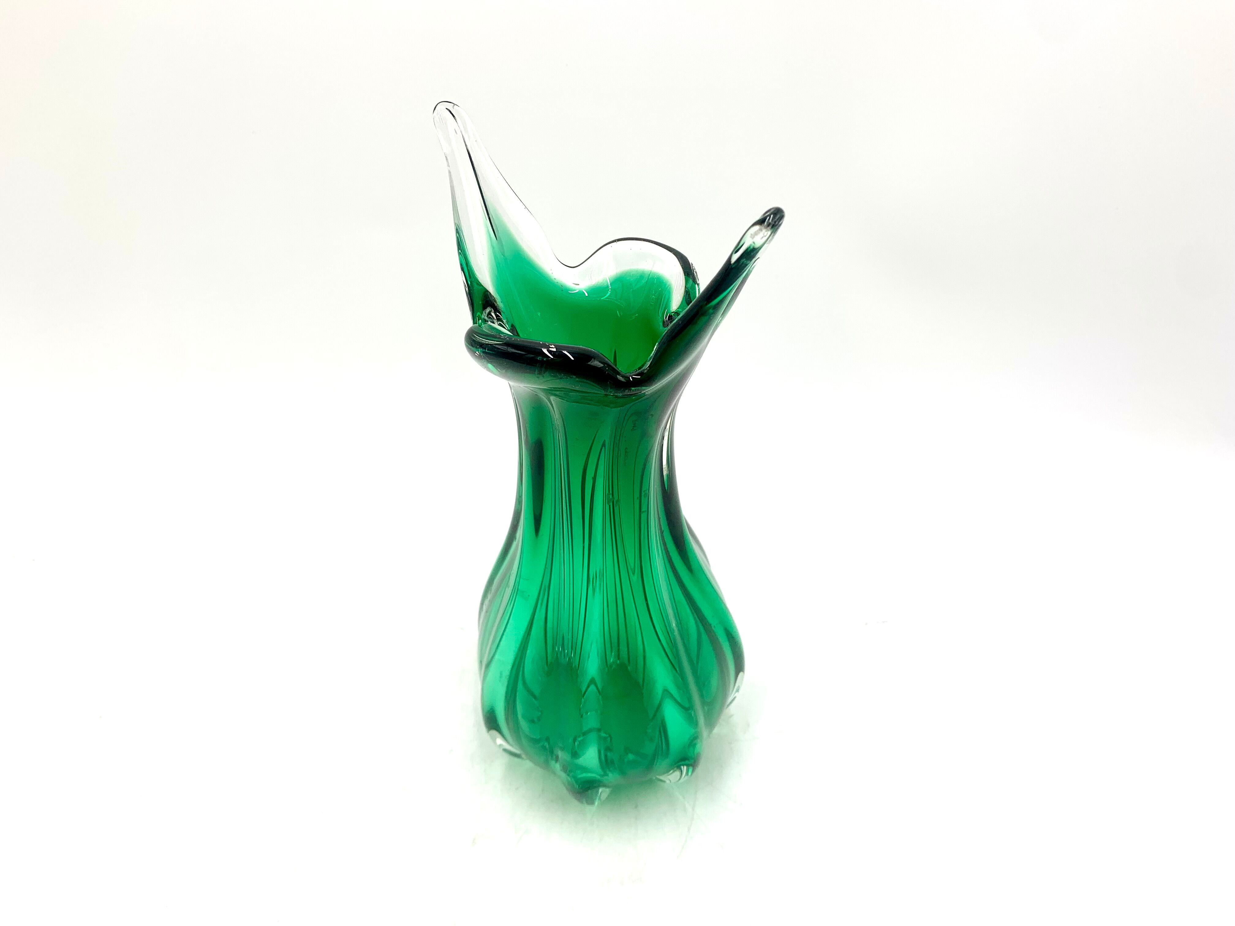 Egermann green vase, Czech Republic, 1970s