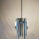 Chrome metal pendant lamp from the 1970s