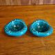 Set of 2 vintage green ceramic egg cups