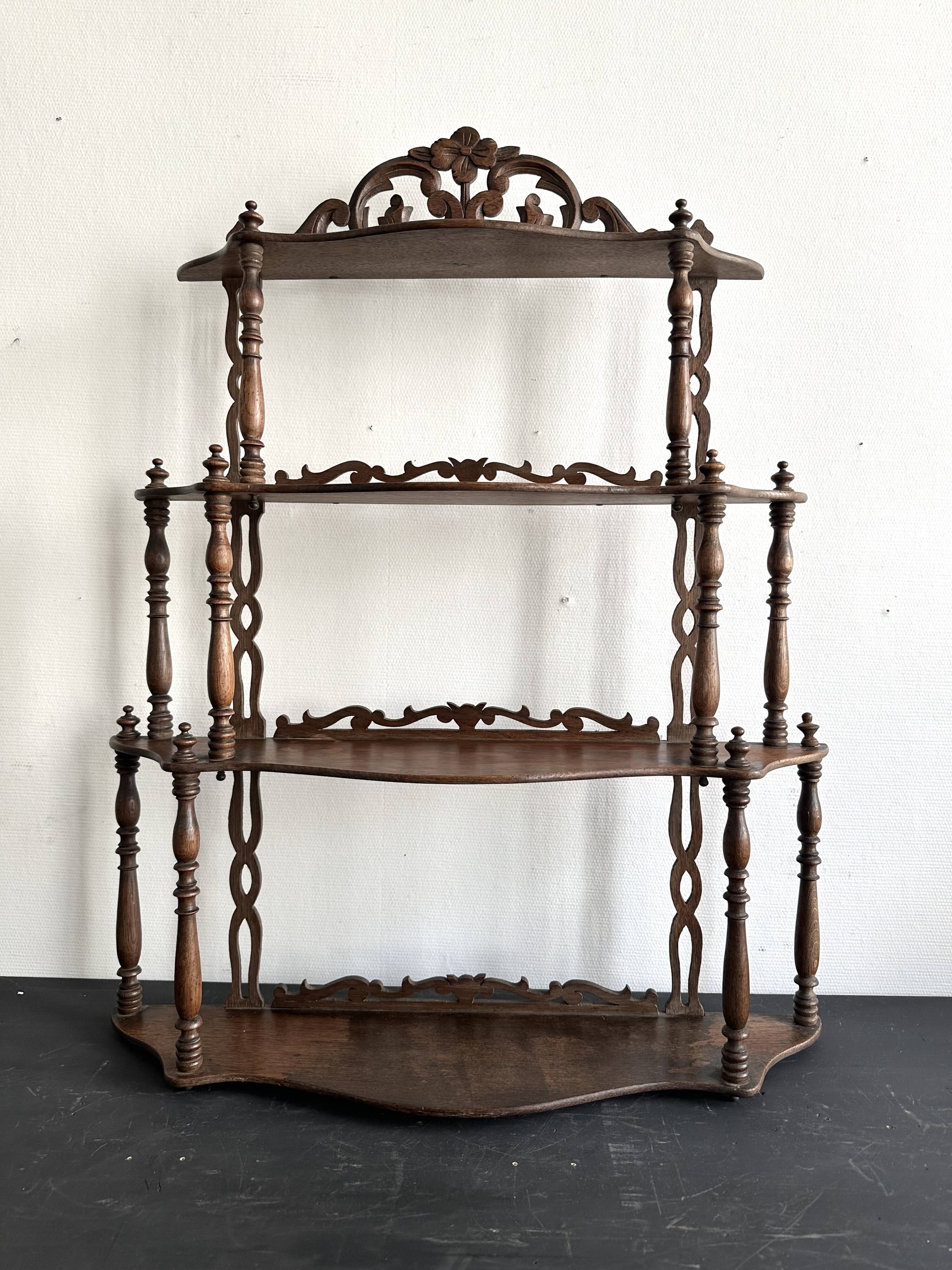 Large Napoleon III turned wood shelf, France 19th century