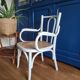 Chair / armchair cannage and wood painted shaby vintage