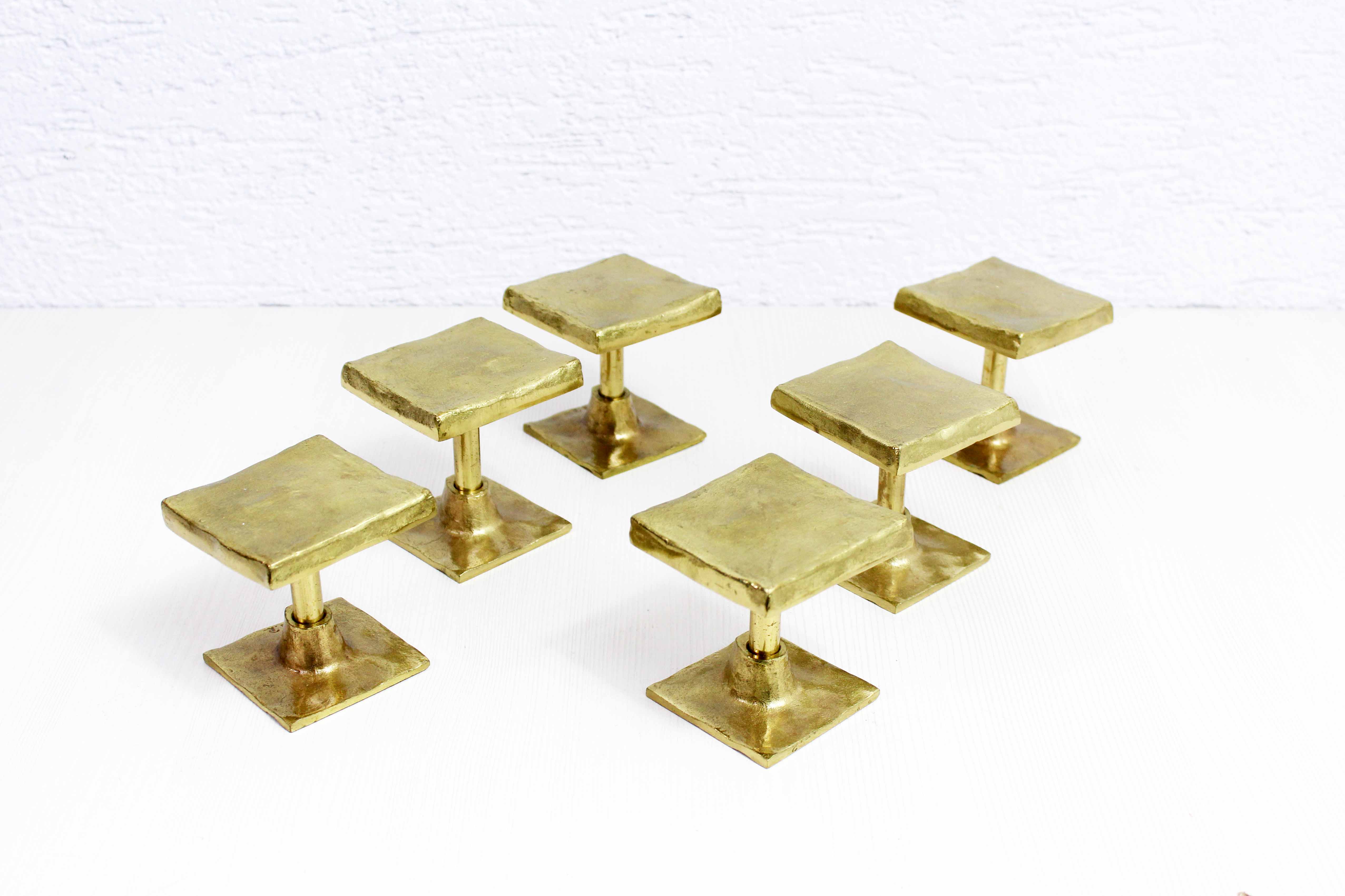 Set de 6 patères en bronze