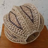 Tri-color rafia pendant vintage pattern year 70