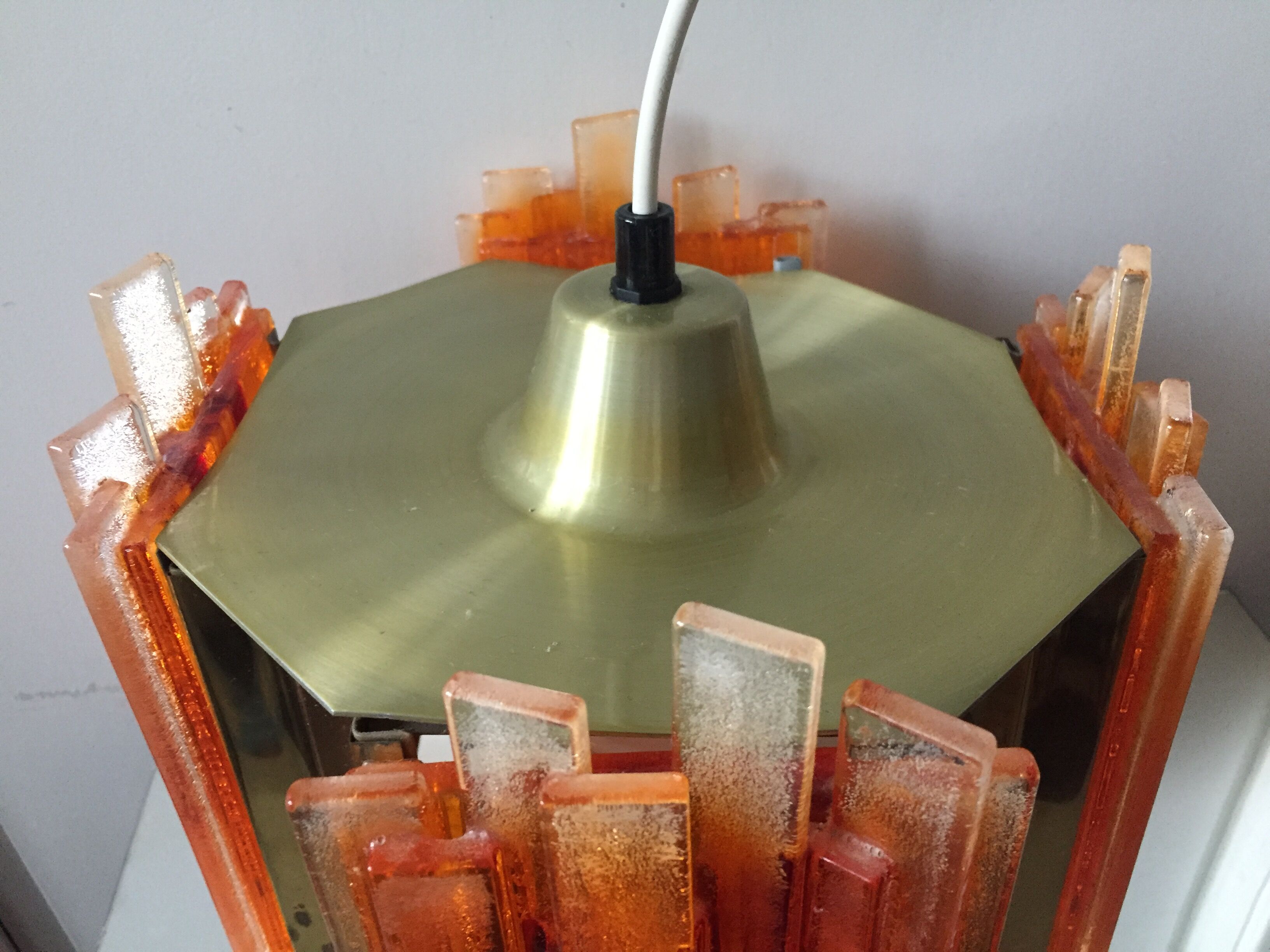 Claus Bolby brass plexiglas ceiling light