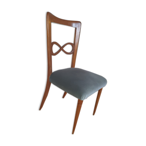 chaise en velours gris