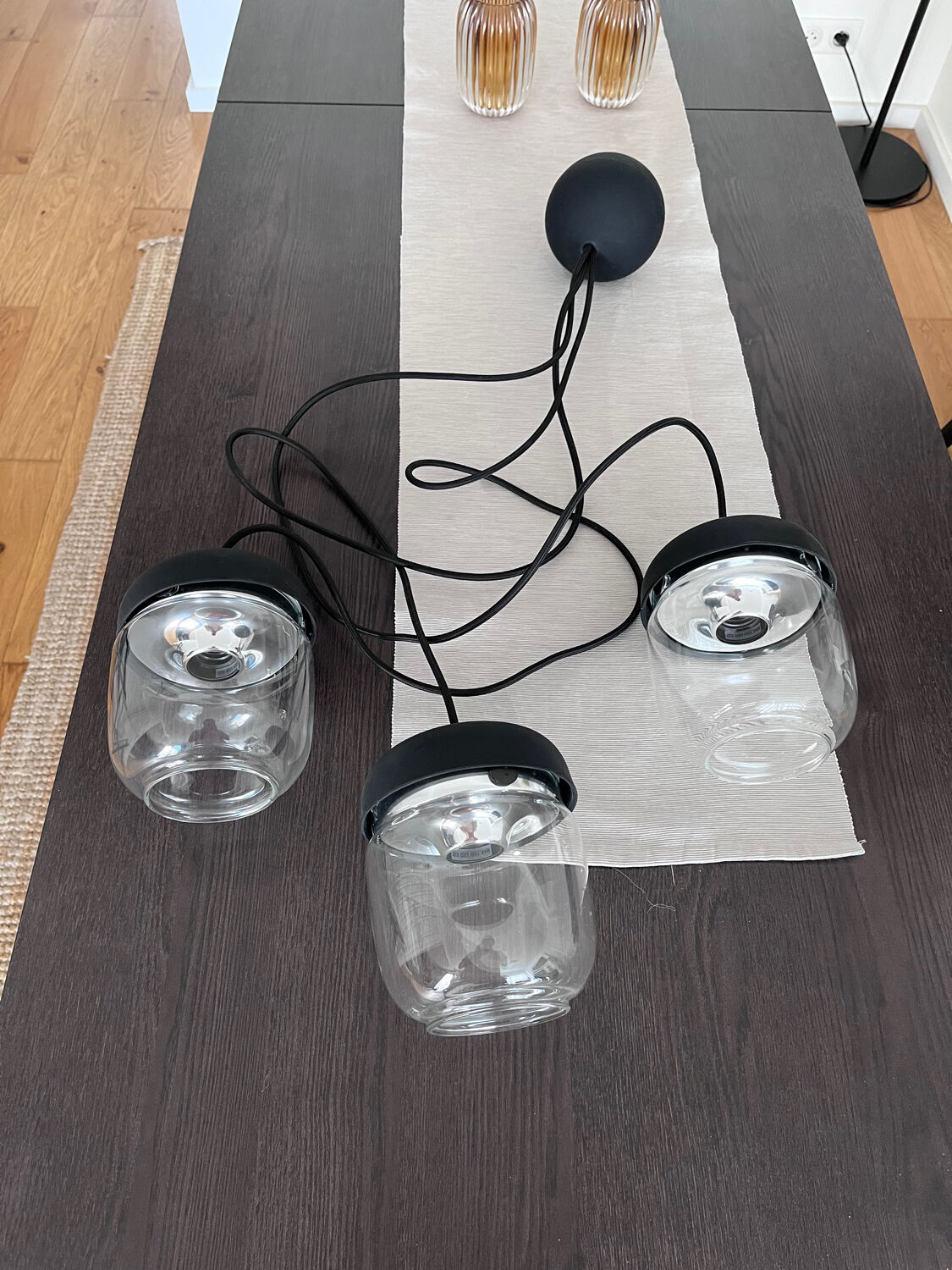 Umage Acorn Cannonball Pendant Lamp Black 3 Lamps
