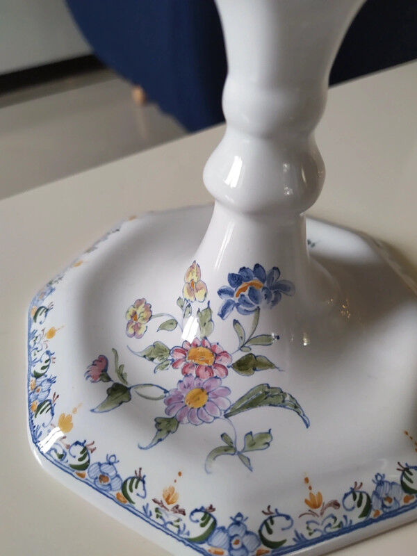 Pair of candlesticks Moustiers