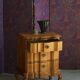 Danish neo-baroque oak commode with three drawers, featuring brass fittings, 1940s.