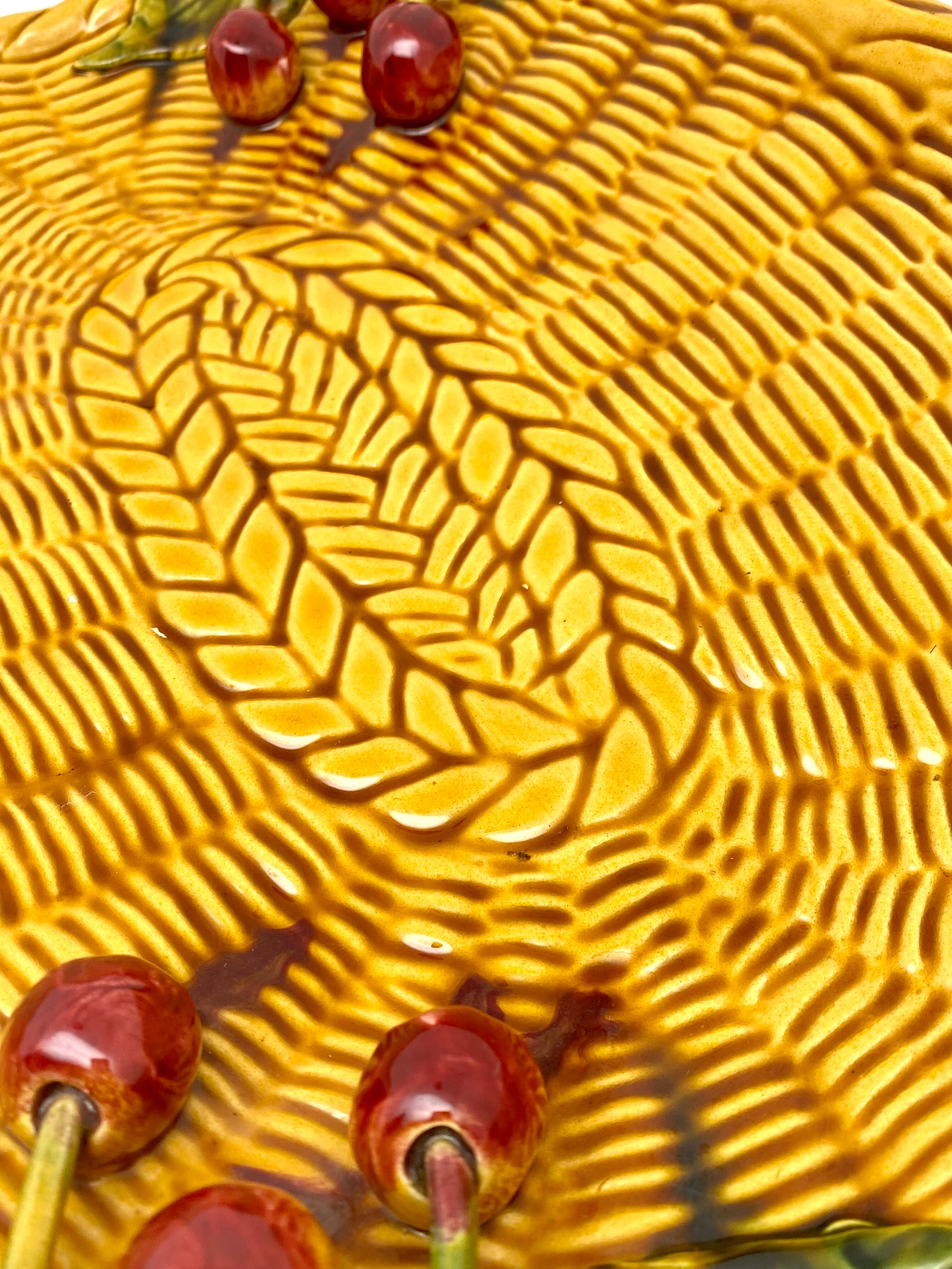 Decorative basket-shaped dish with Cherries