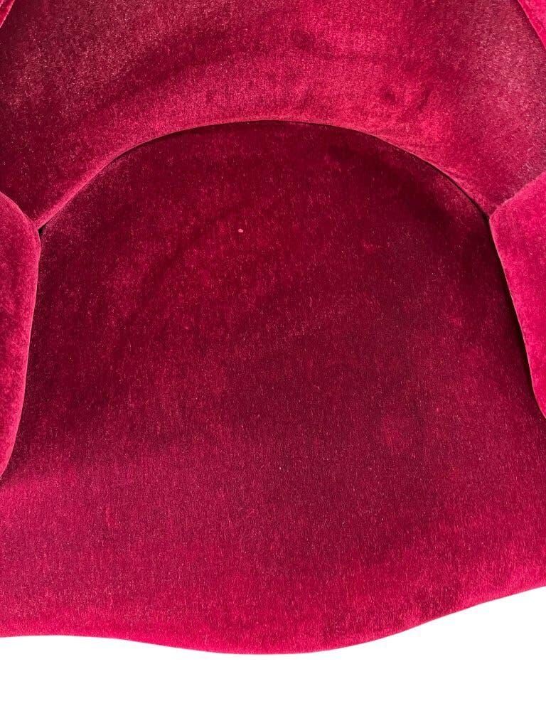 Vintage bordeaux mini armchair / children's chair with fringes