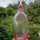 Pink glass liquor decanter