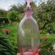 Pink glass liquor decanter