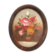 Medallion frame oil on canvas flowers