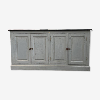 Ancien buffet 4 portes patine grise