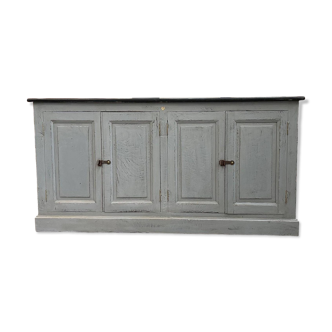 Ancien buffet 4 portes patine grise