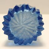 Postmodern Set of Six Blue Crystal Handmade Drinking Glasses