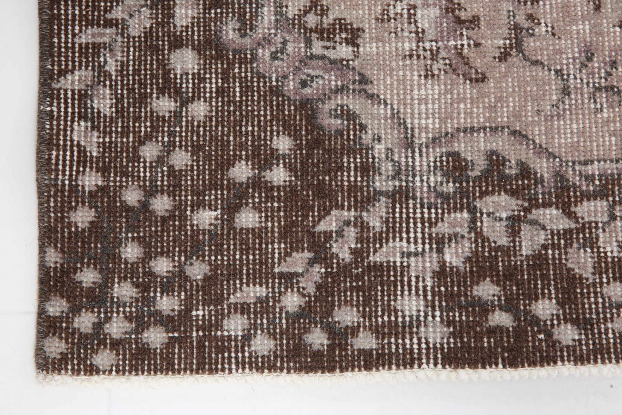 Brown floral turkish area rug, 208x115cm