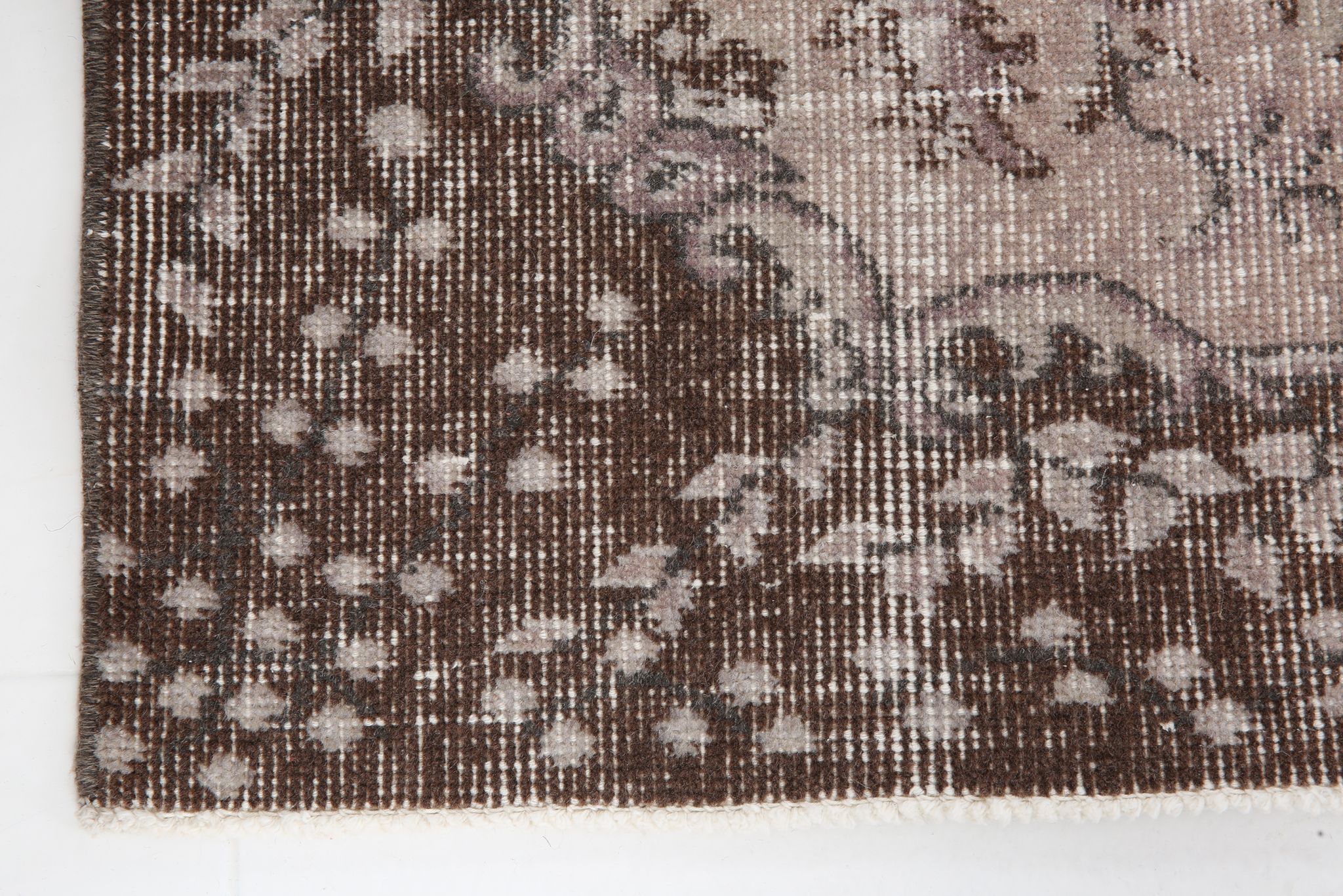 Brown floral turkish area rug, 208x115cm