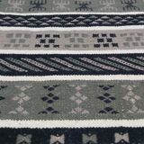 Traditional handmade grey and white black carpet 76x149cm