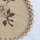 Plateau en bois, motif fleur