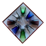 Colored liqueur glasses