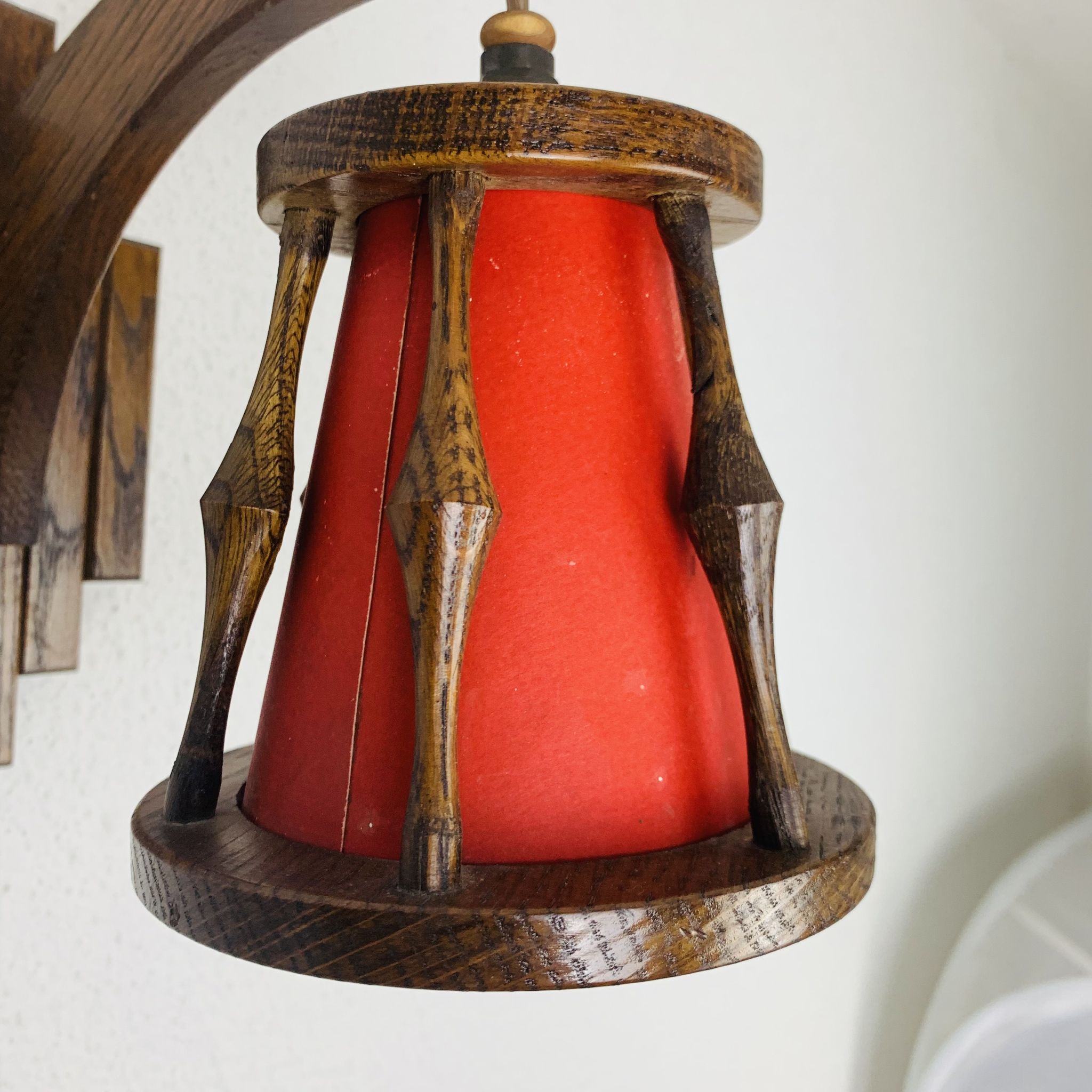 Applique lanterne art déco bois