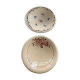 Two hollow dishes in glazed ceramic old model flora KG France luneville