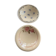 Deux plats creux en céramique émaillée anciens modèle flore KG France luneville