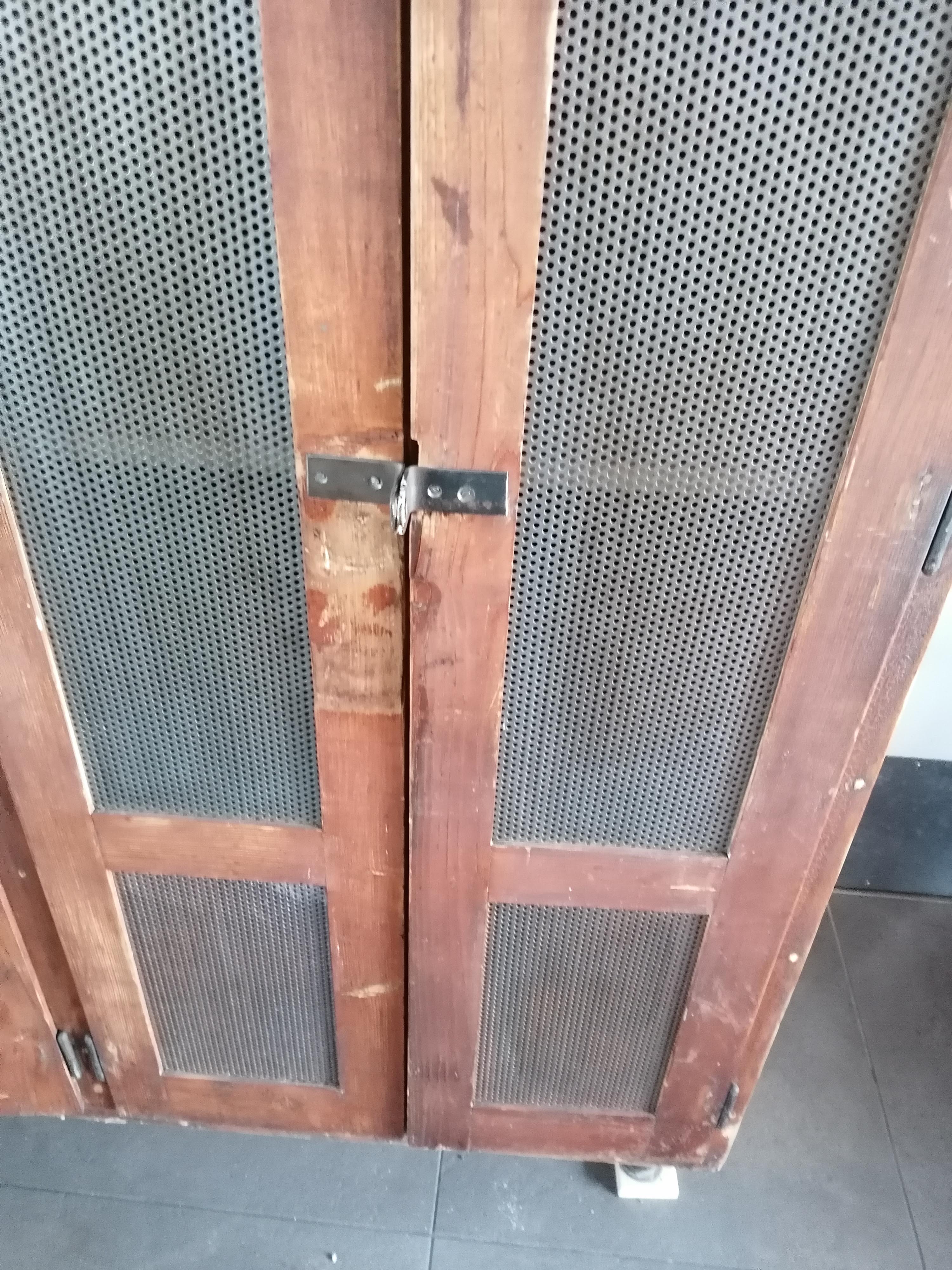 Vintage wooden wardrobe, 4 doors, cloakroom style.