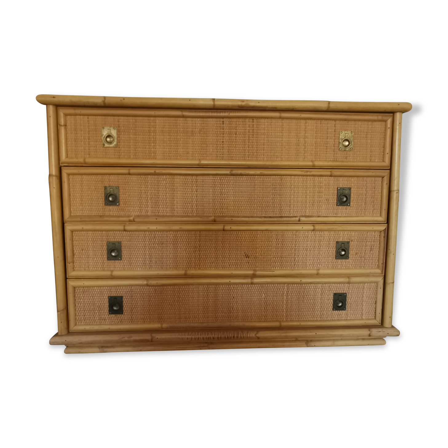 Dal Vera rattan and bamboo commodus circa 1960