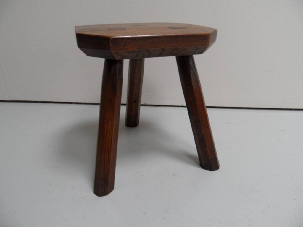 Antique oak milk stool