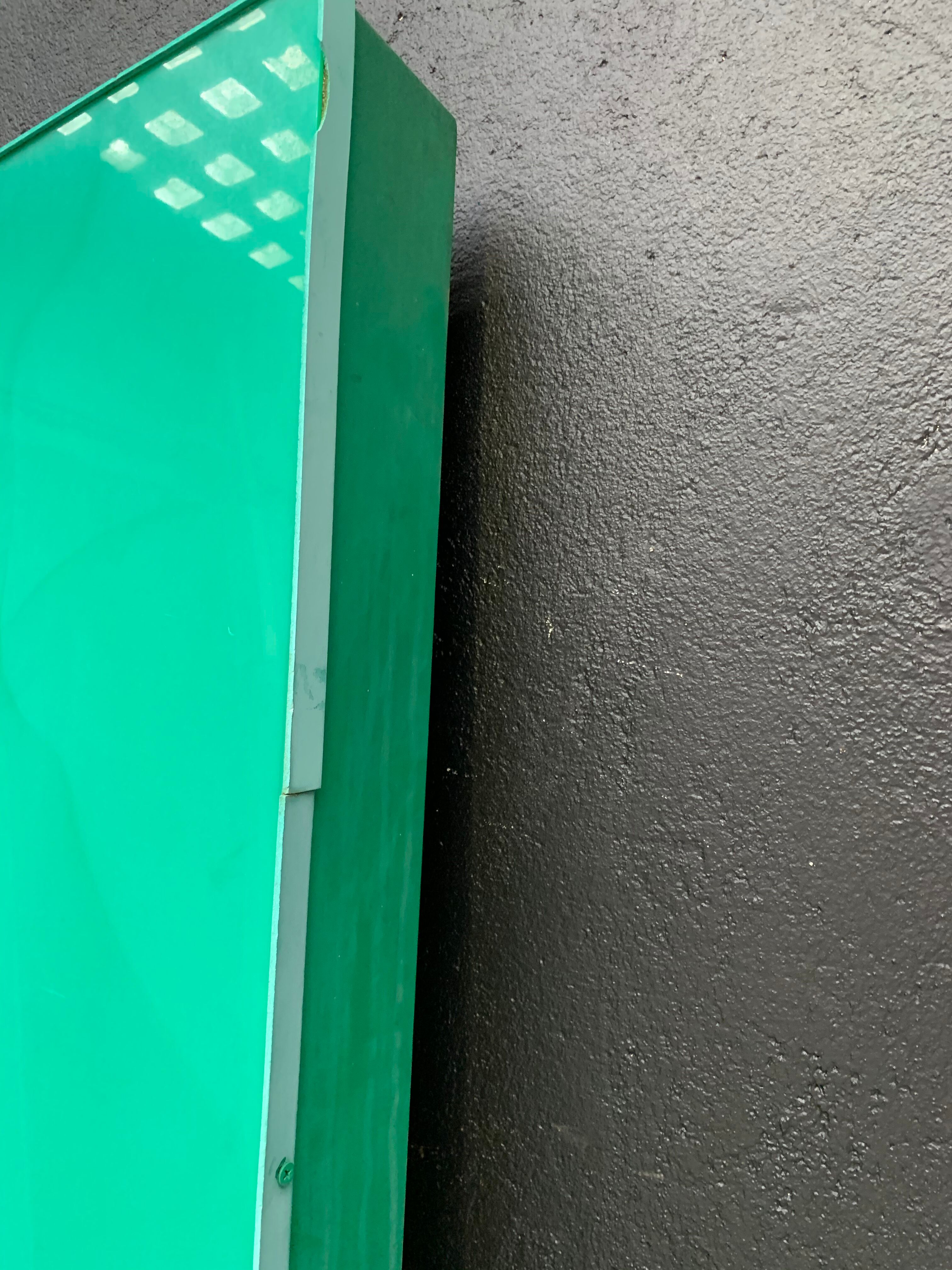 Old letter in metal and plexiglass, industrial deco