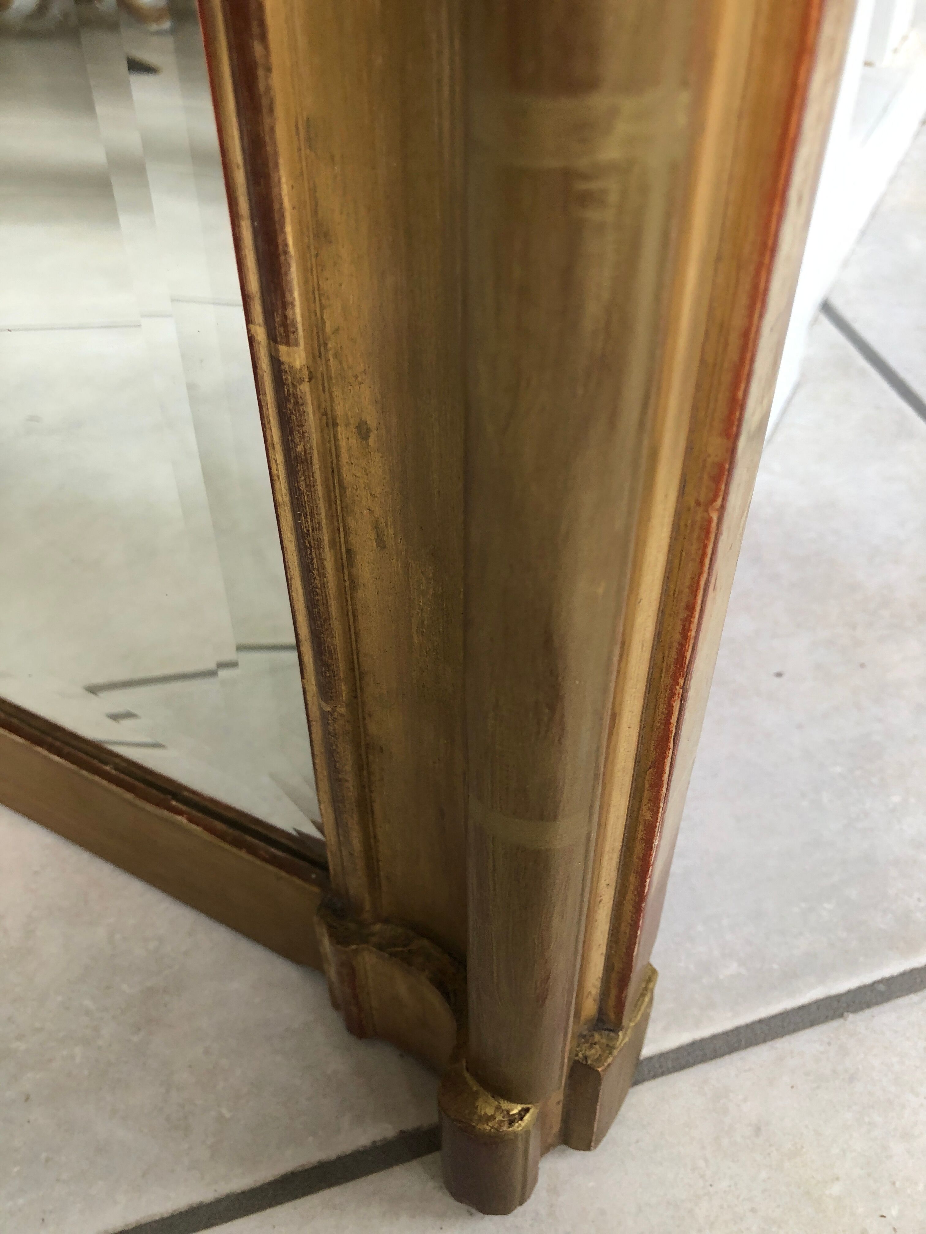 Golden mirror Louis Philippe nineteenth century Louis XV large model 100x170cm