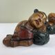 Carved wooden bookends