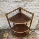 Vintage rattan corner shelf