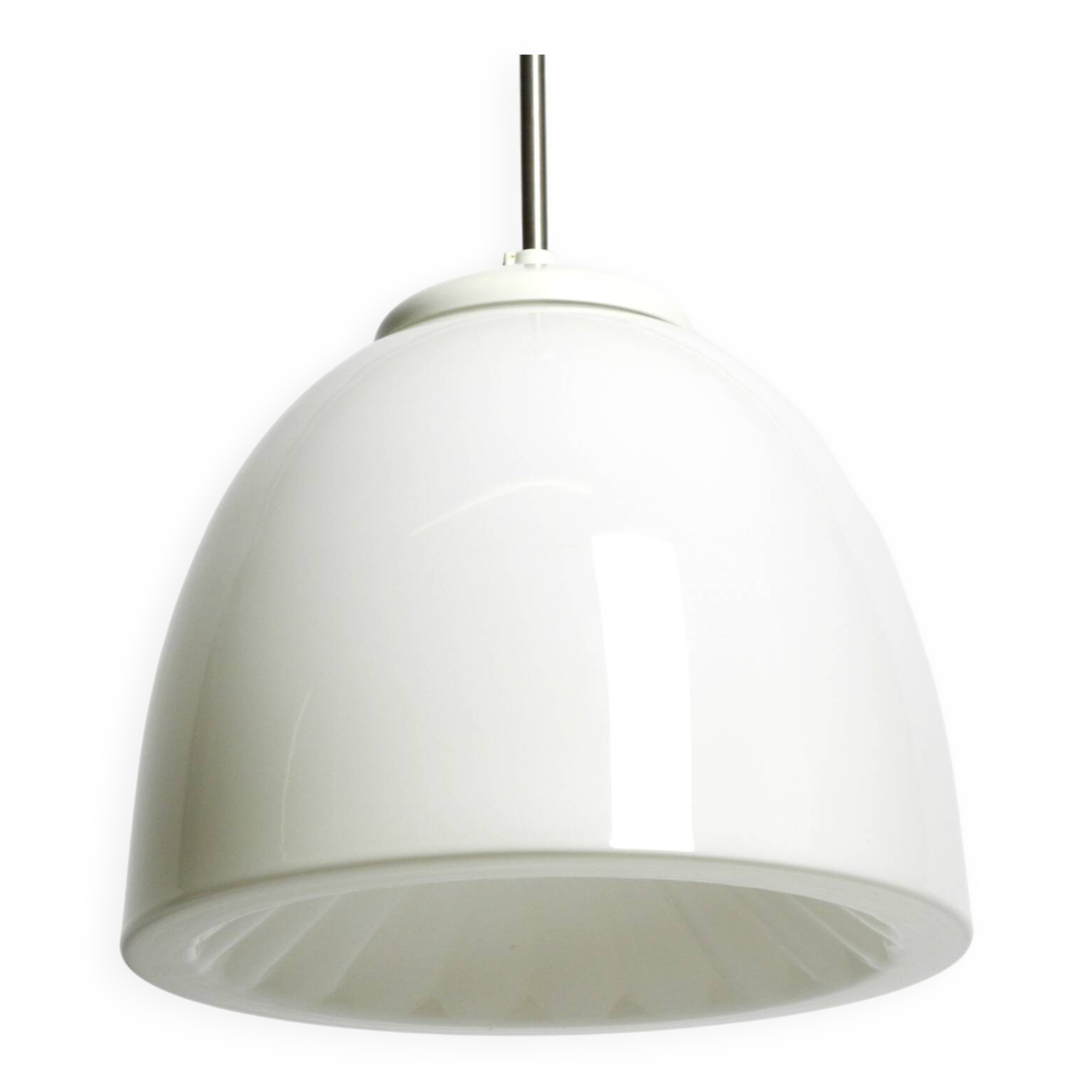 Beautiful large original Mid Century Bauhaus opal glass ceiling lamp