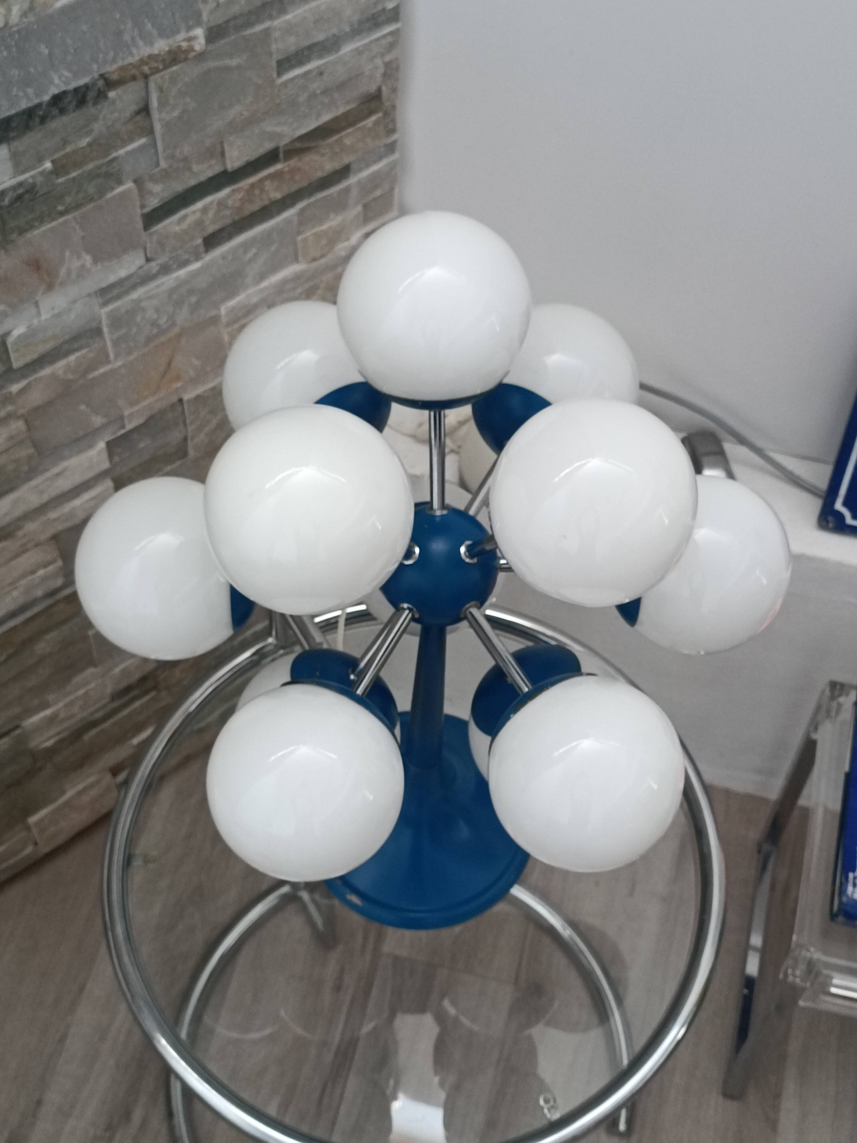 Lampe sputnik space age 12 globes 1970s