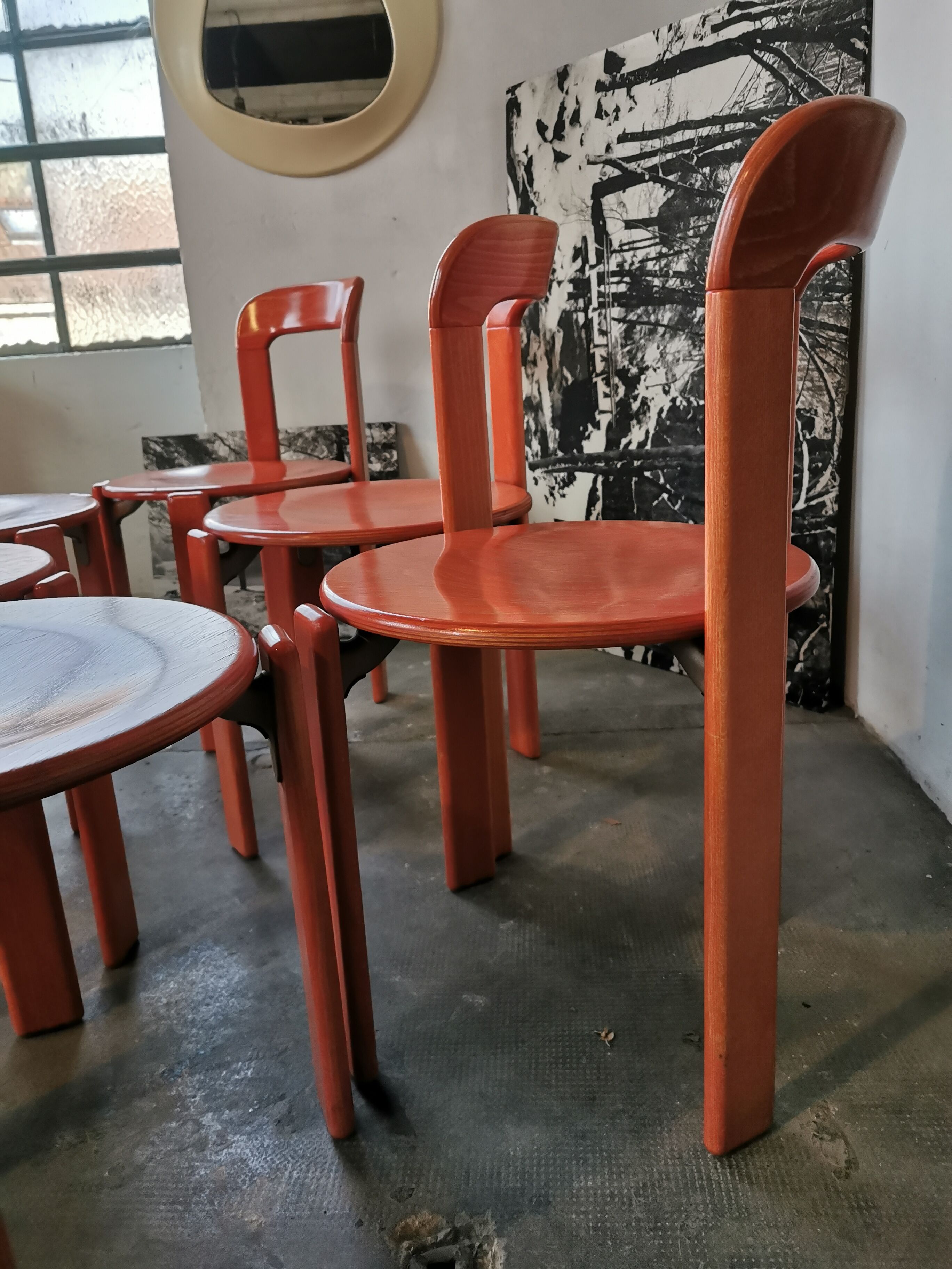 Set of 6 rey chairs by bruno rey for kusch and co