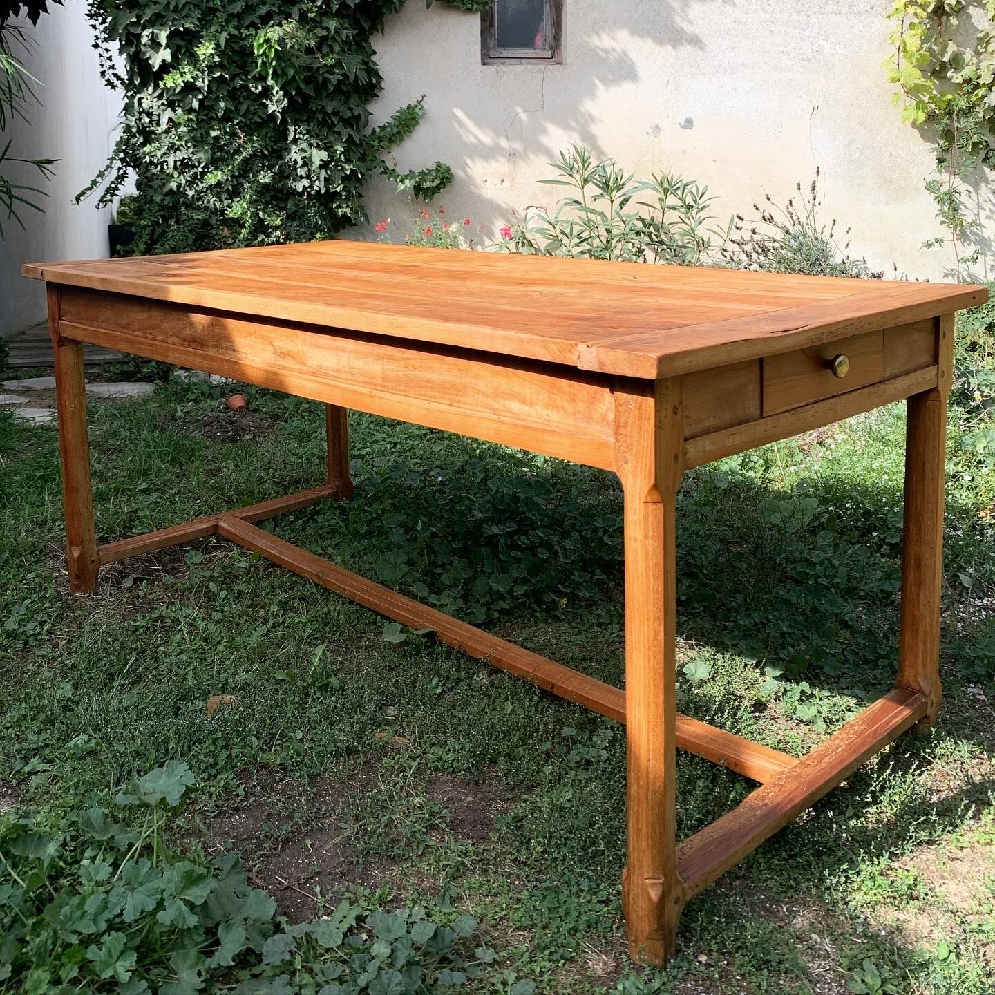 Old solid oak farm table