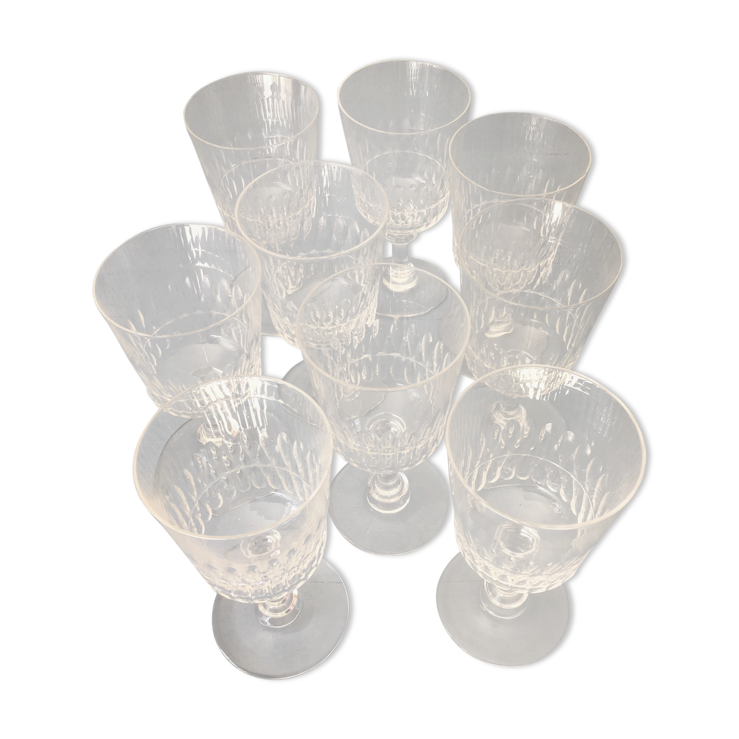 Lot of 6 crystal walking glasses