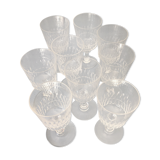 Lot of 6 crystal walking glasses