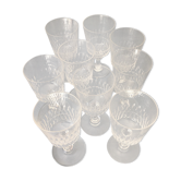 Lot of 6 crystal walking glasses
