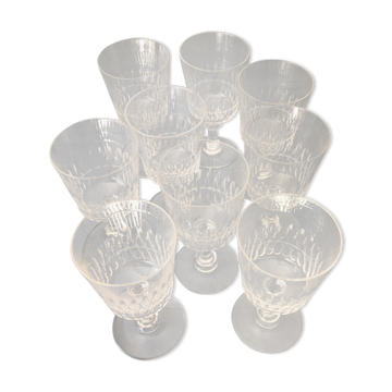 Lot de 6 verres à pied en cristal