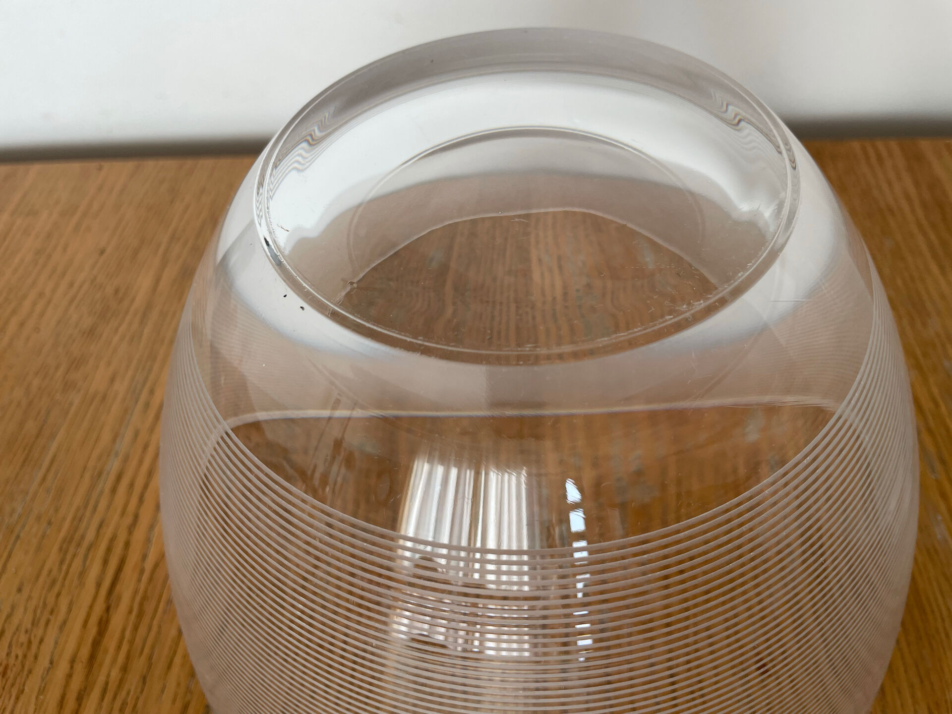 Pair of Large Salad Bowls in Modernist Crystal – Scandinavian Style / O