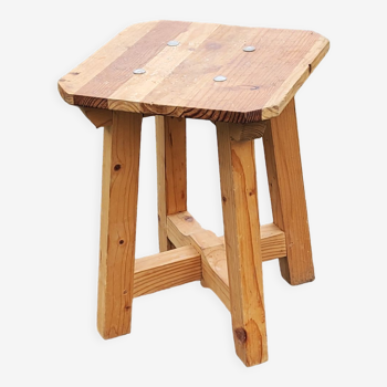 Stool made of natural wood