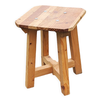 Stool made of natural wood